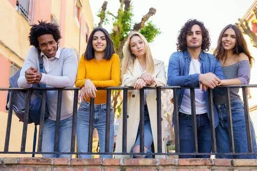 Group of friends at a festival